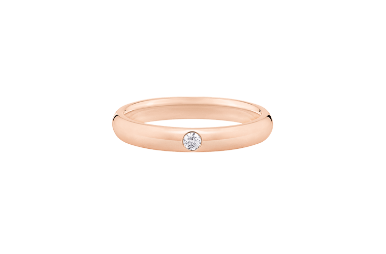 Wedding band online with single diamond
